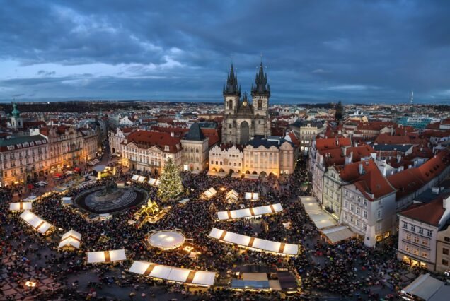 Christmas market on Old Town square in Prague