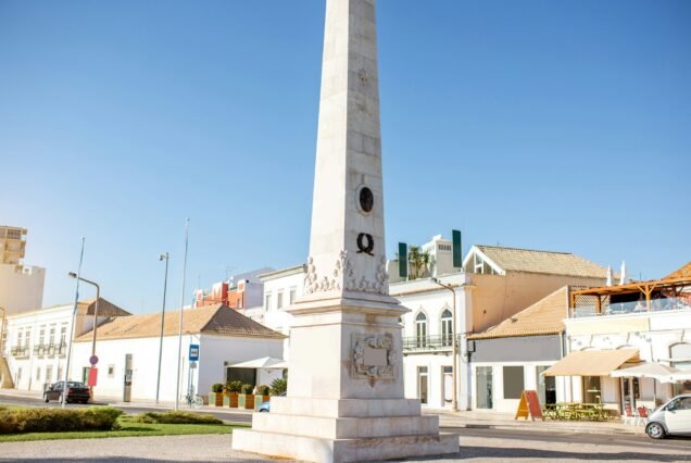 Column in Faro city, Portugal