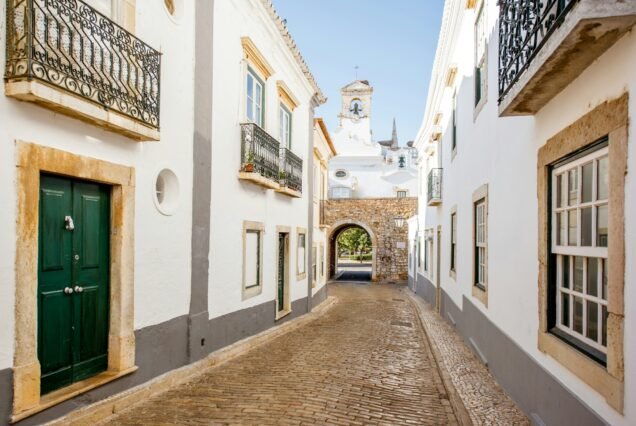 Faro street view in Portugal