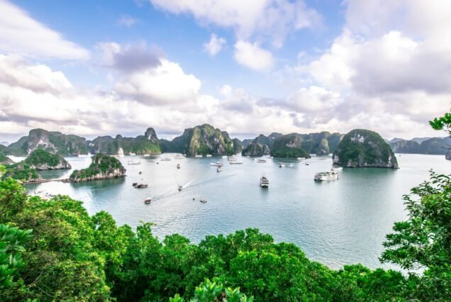 Ha Long Bay, the limestone mountains in Quang Ninh Province, nearby Hanoi, Vietnam