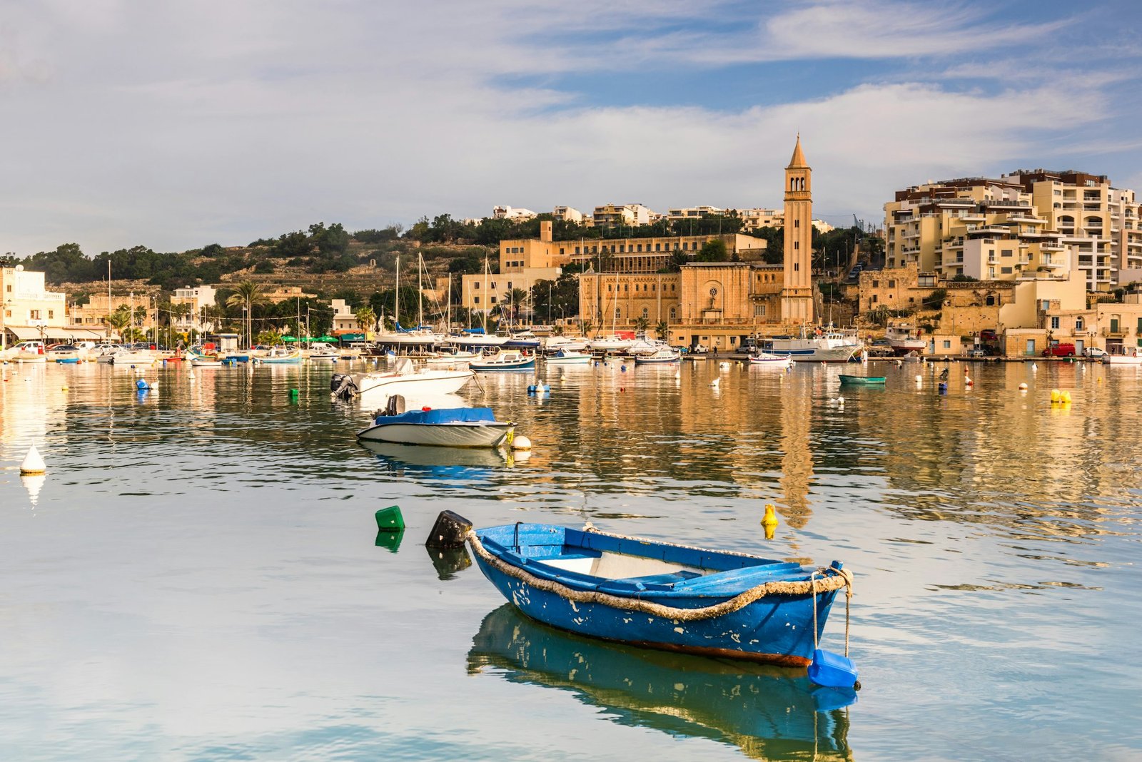 Marina in fishing village Marsaskala in Malta