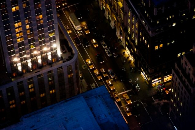 New York streets at night