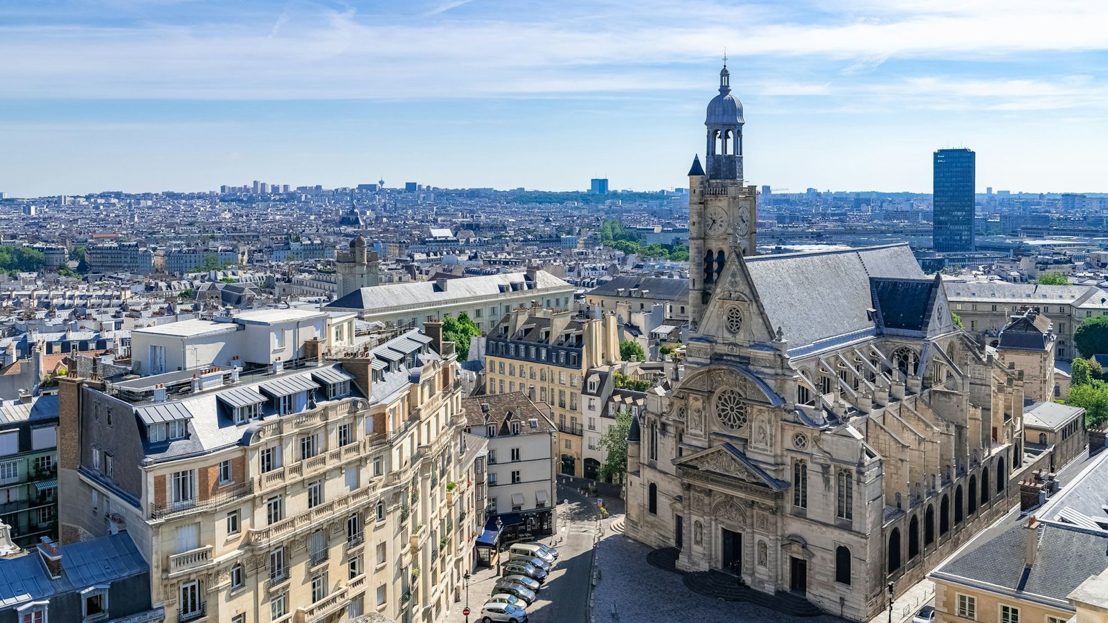 Paris, typical roofs, aerial view