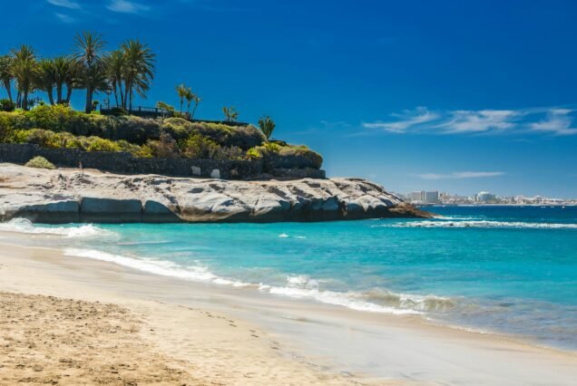 A serene beach scene at Playa Del Duque, Tenerife