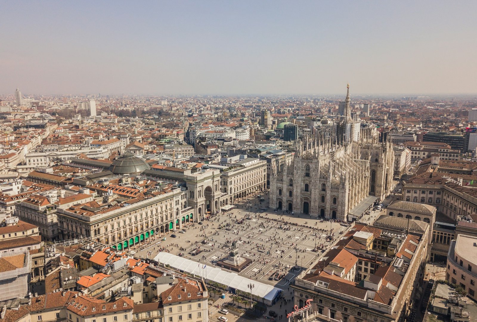 Aerial view of Duomo di Milano