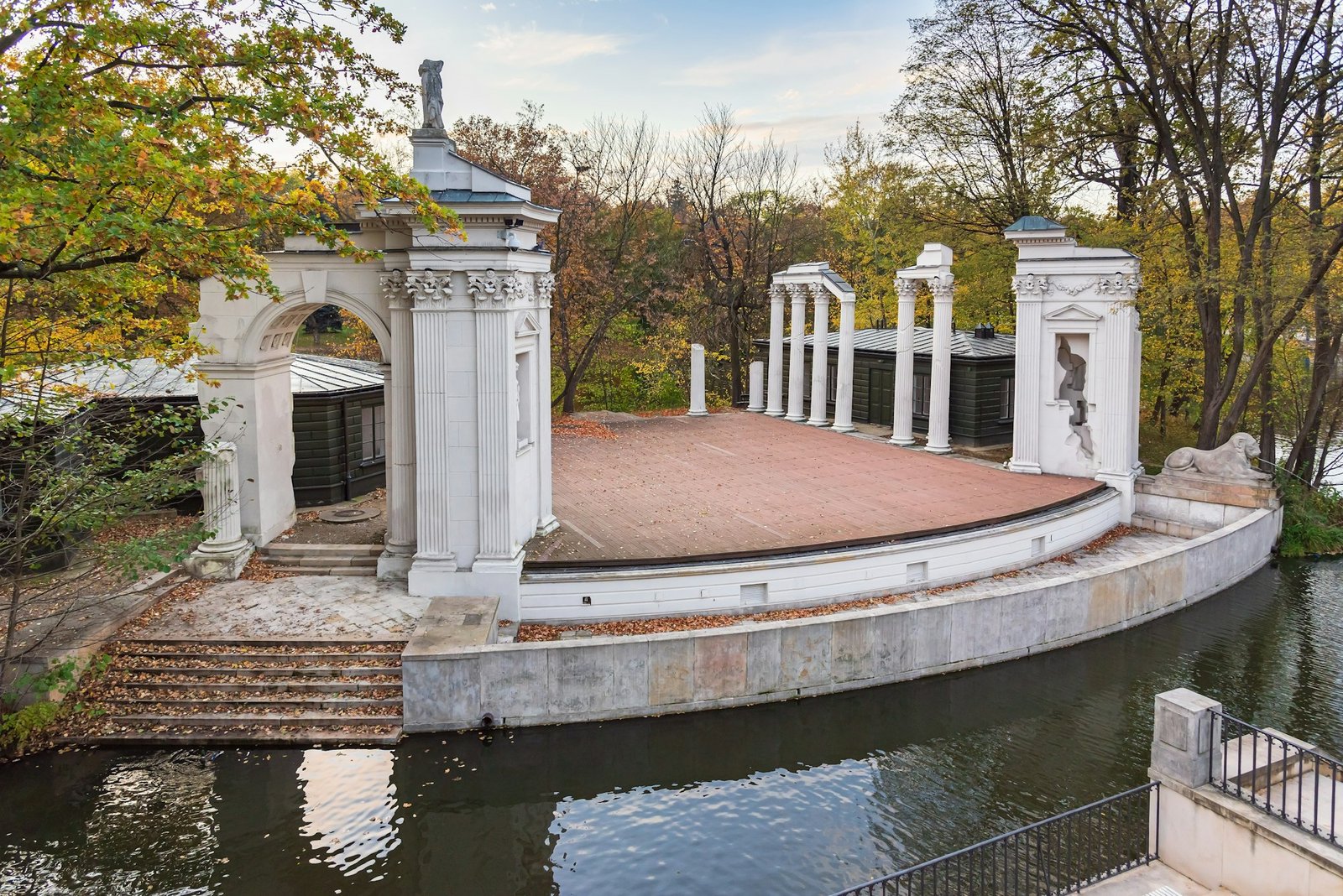 Ancient Theater on Island in Royal Baths Park in Warsaw