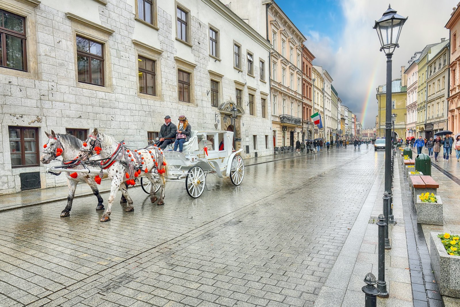 Astonishing cityscape of Main market square in Krakow.