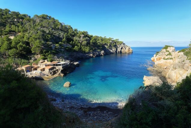 Cala de Deia in northern Mallorca, Spain