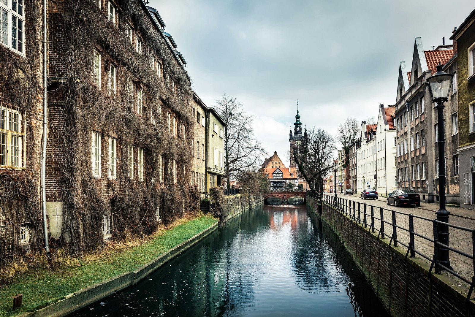 canal and old historic buildings Gdansk