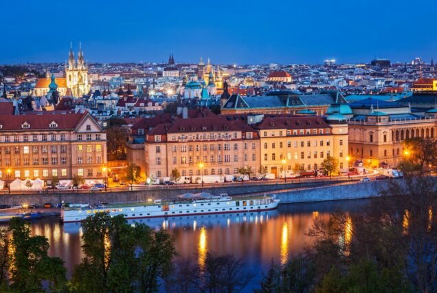 Evening view of Prague