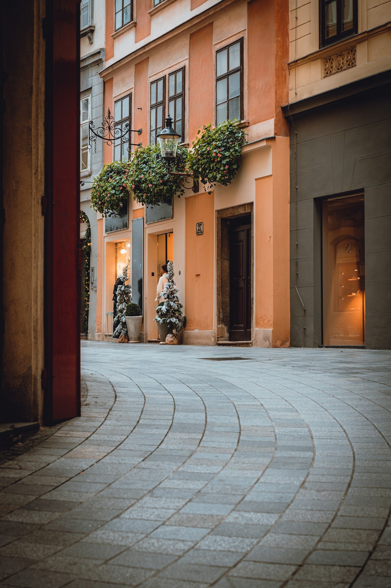 Festive Celebration in Vienna's Winding Alley