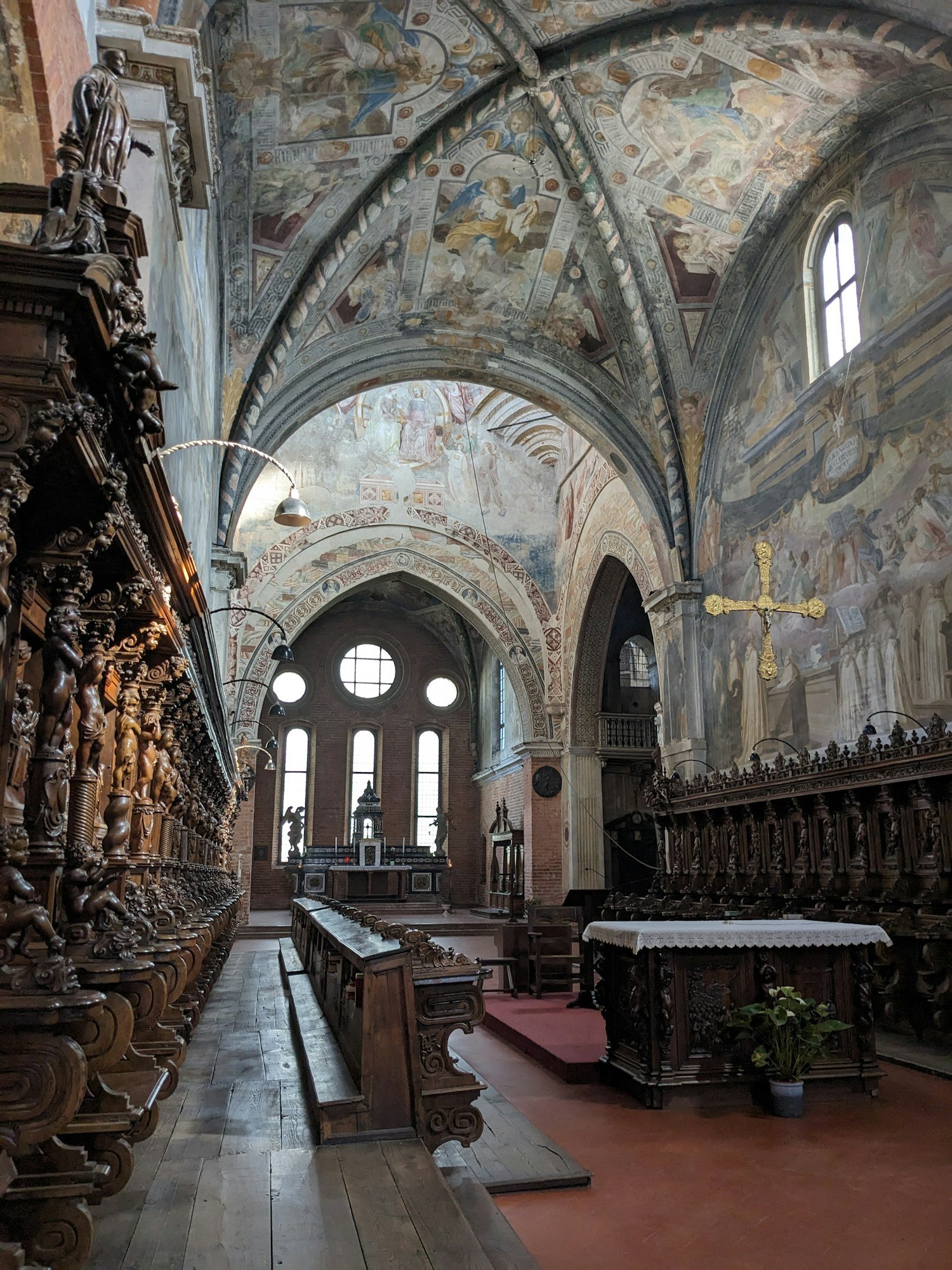 Interior view of Chiaravalle Abbey, Milano, Italia
