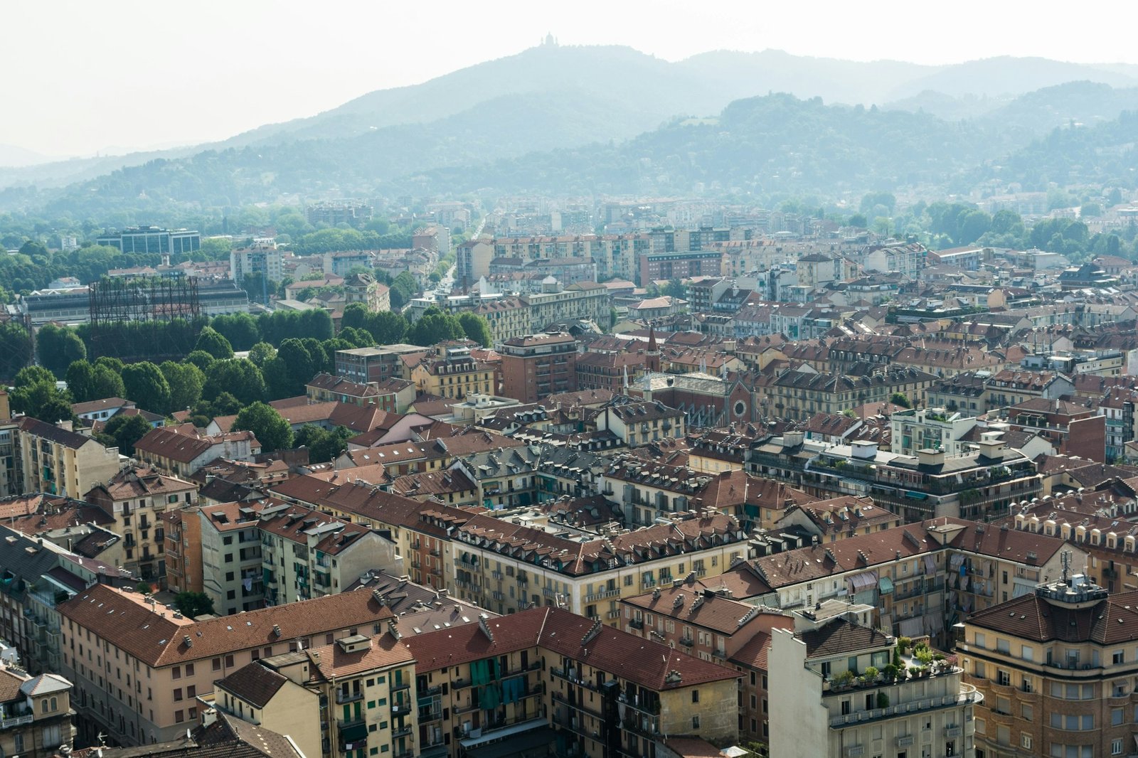 Italian houses of Turin seen form above
