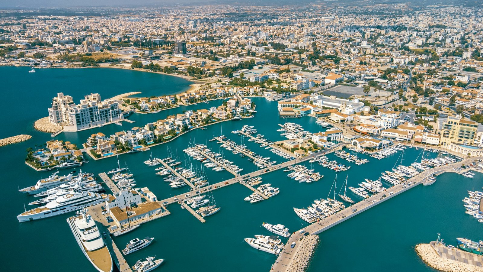 Limassol Marina, Cyprus Drone Shot