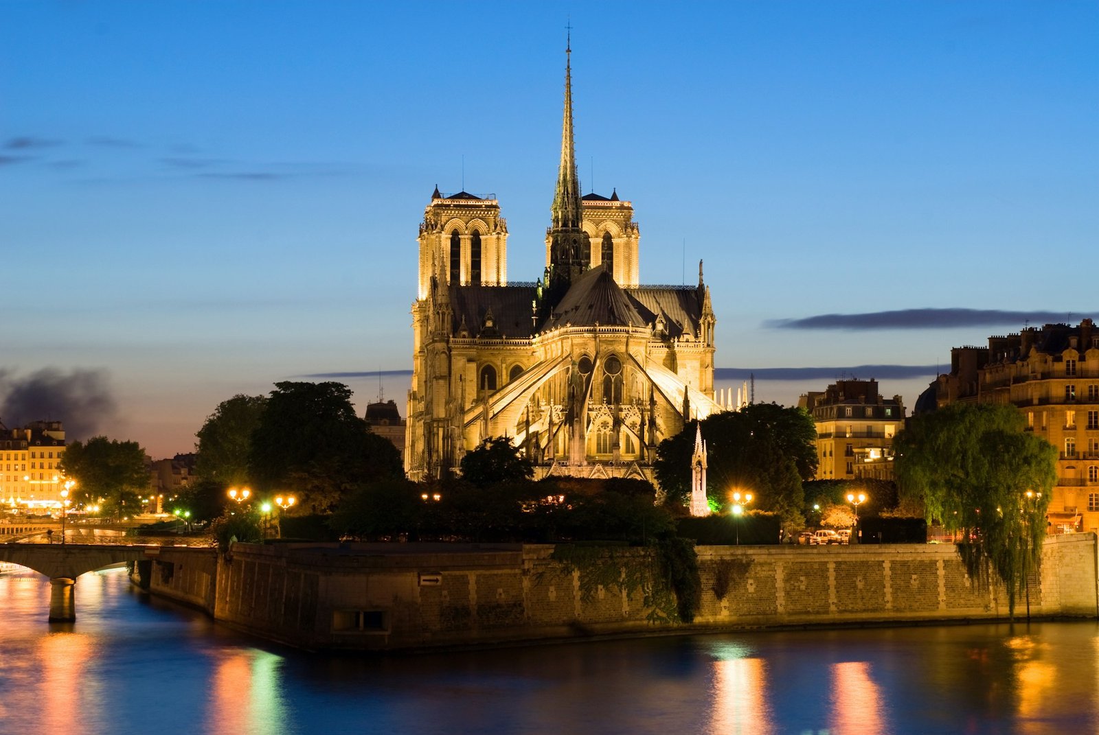 Notre Dame de Paris. Night view.