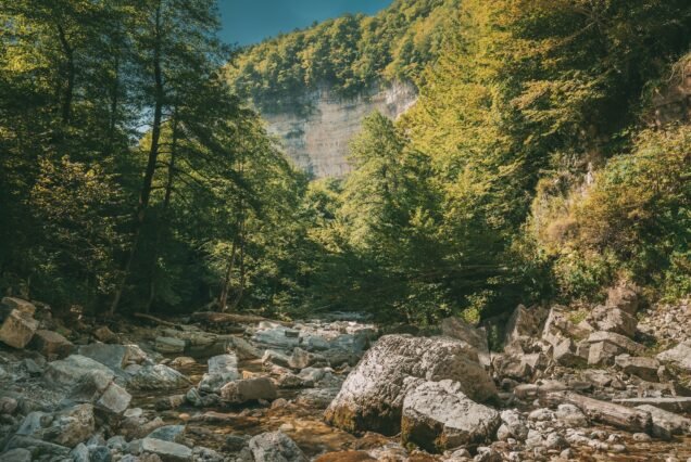 Okatse River Landscape. Khoni District Near Kutaisi In Imereti R