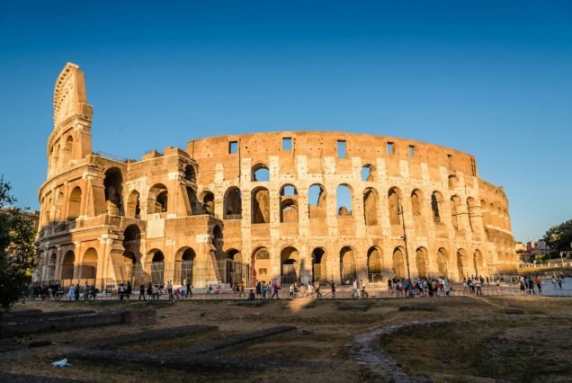 Outdoor view of The Colosseum or Coliseum in Rome