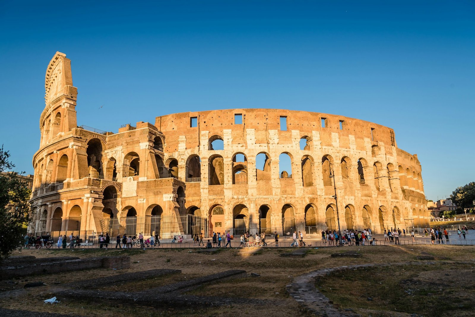 Outdoor view of The Colosseum or Coliseum in Rome