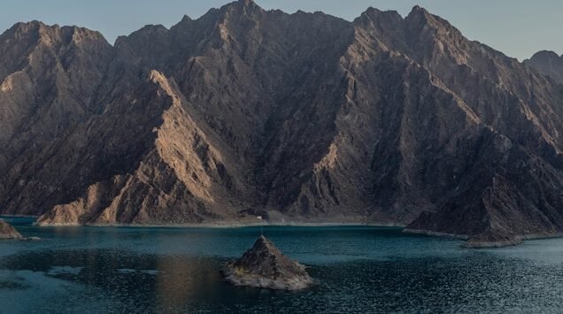 Panoramic shot of Hatta mountains in United Arab Emirates