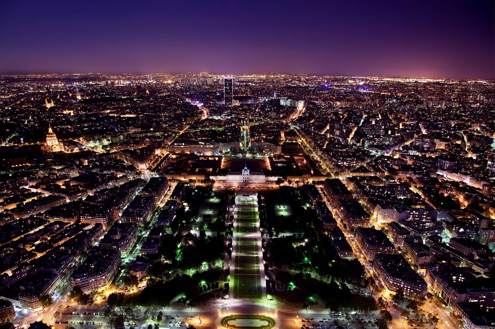 Paris panorama, France at night.