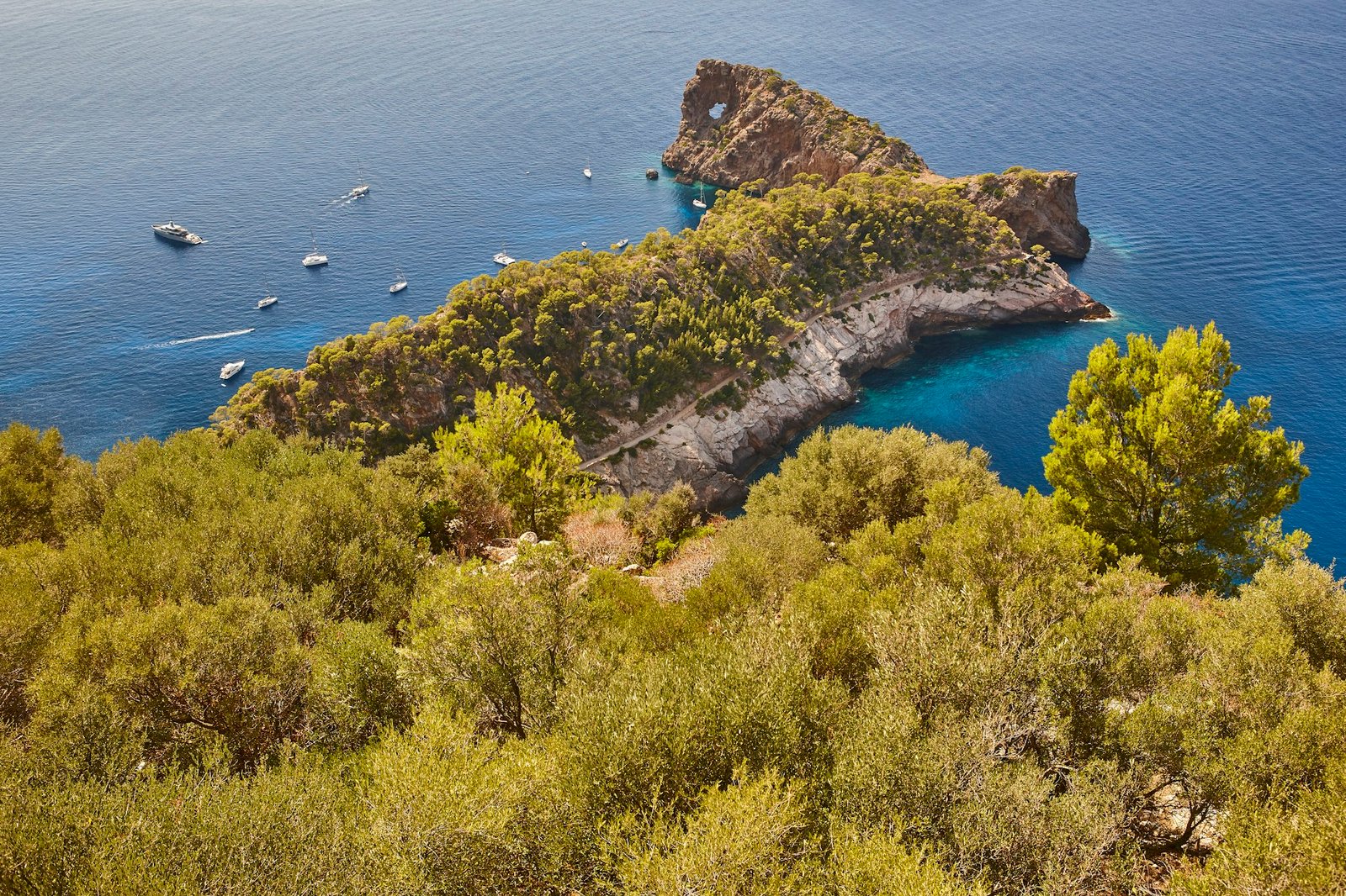 Picturesque rocky coastline in Mallorca. Sa Foradada. Balearic islands