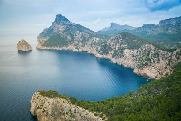 Picturesque view of Cap de Formentor in cloudy weather, Mallorca