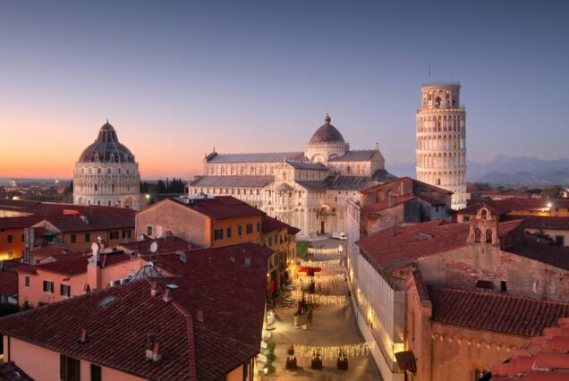 Pisa, Italy with the Duomo and Leaning Tower