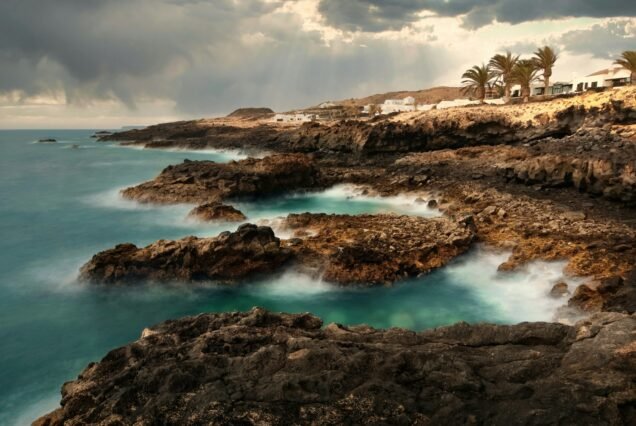 Rocky coast at Charco del Palo, Lanzerote, Canary Islands