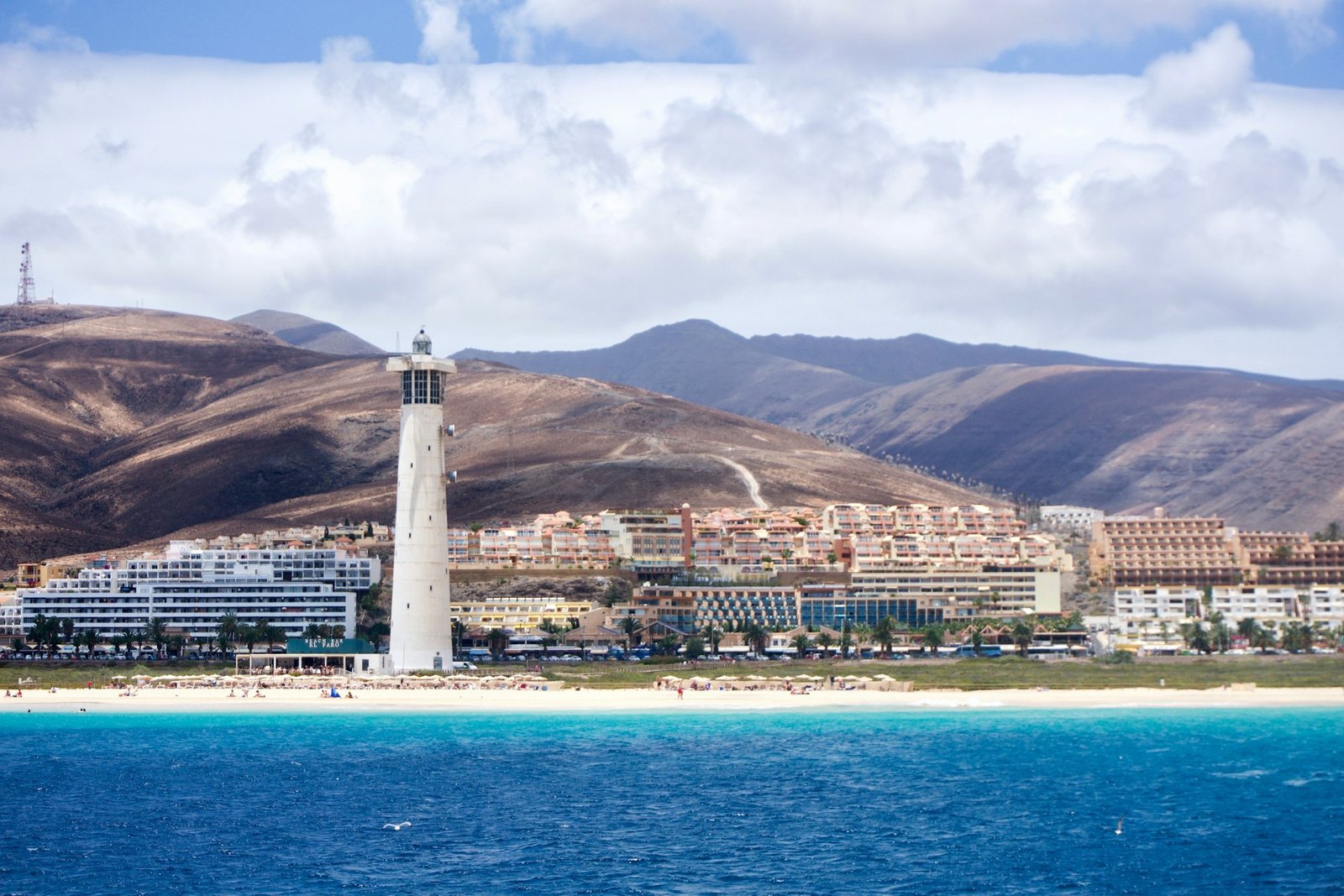Selective focus shot of beach in Morro Jable, Fuerteventura