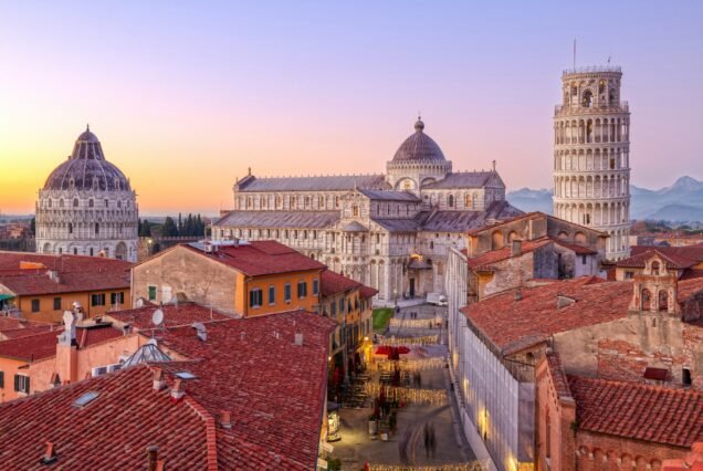 The Leaning Tower of Pisa in the Square of Miracles