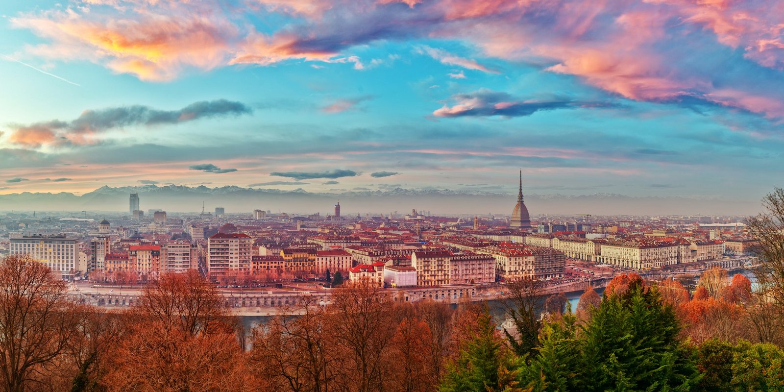 Turin, Piedmont, Italy skyline with the Mole Antonelliana