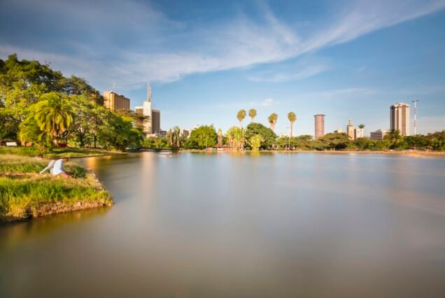 Uhuru Park And Nairobi Skyline, Kenya