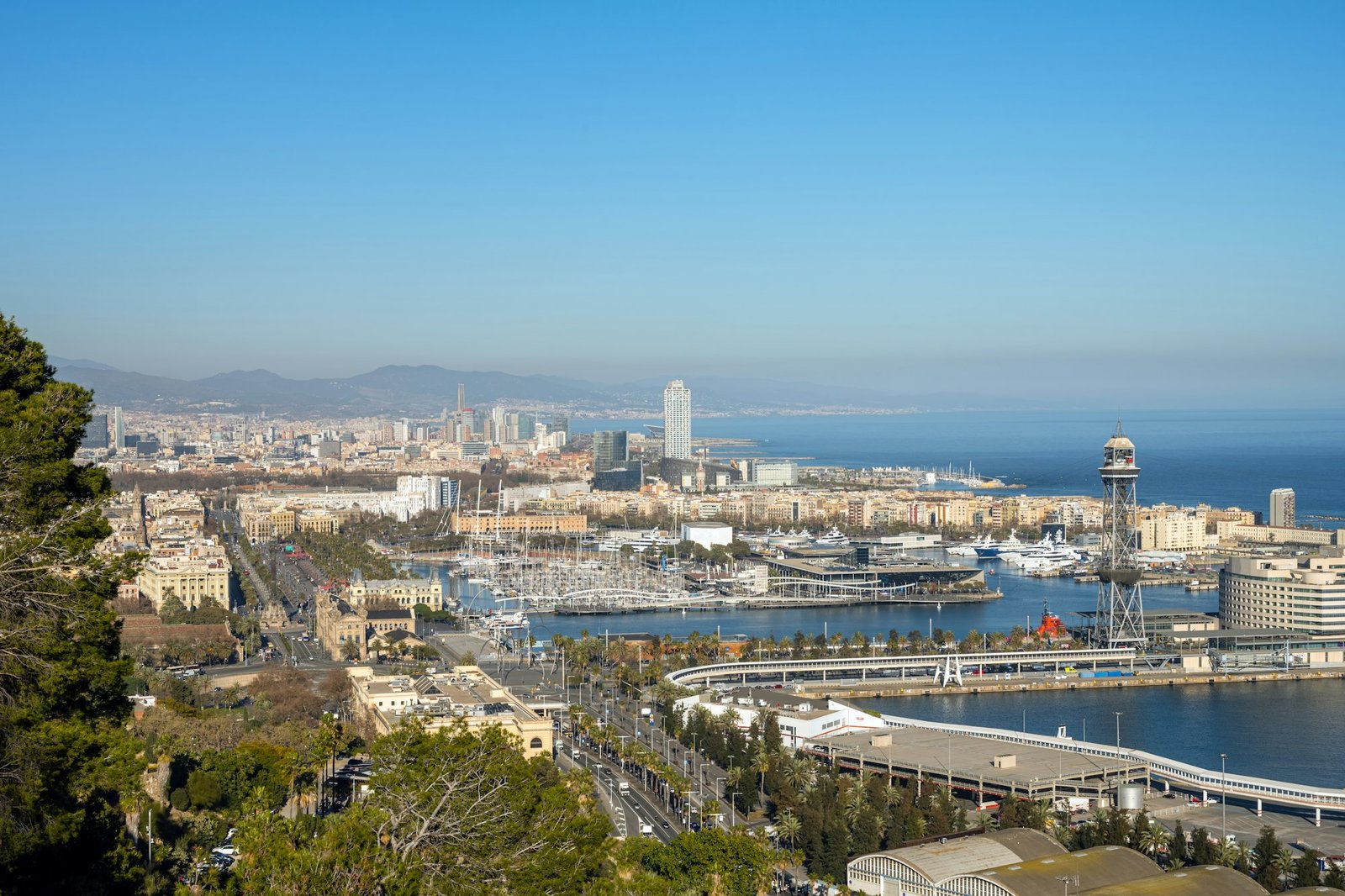 View to the coastline of Barcelona