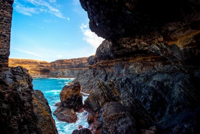 Volcanic caves near Ajuy village on Fuerteventura island