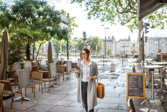 Woman in lyon city