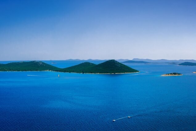 Amazing Kornati islands of Croatia. Seascape from Zadar to Sibenik.