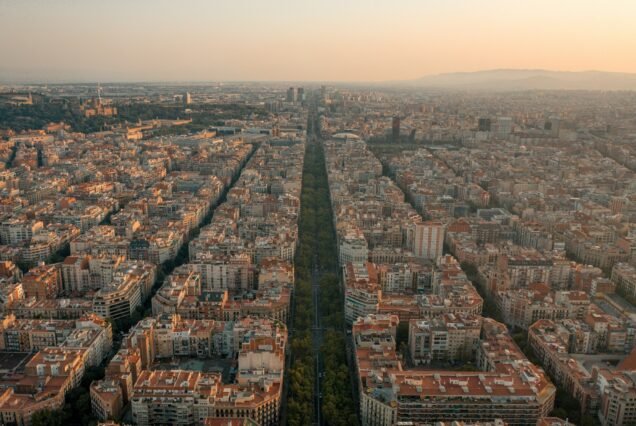 Barcelona At Sunset