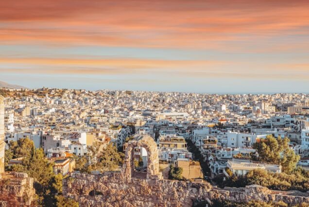 Beautiful panoramic cityscape of Athens, Greece