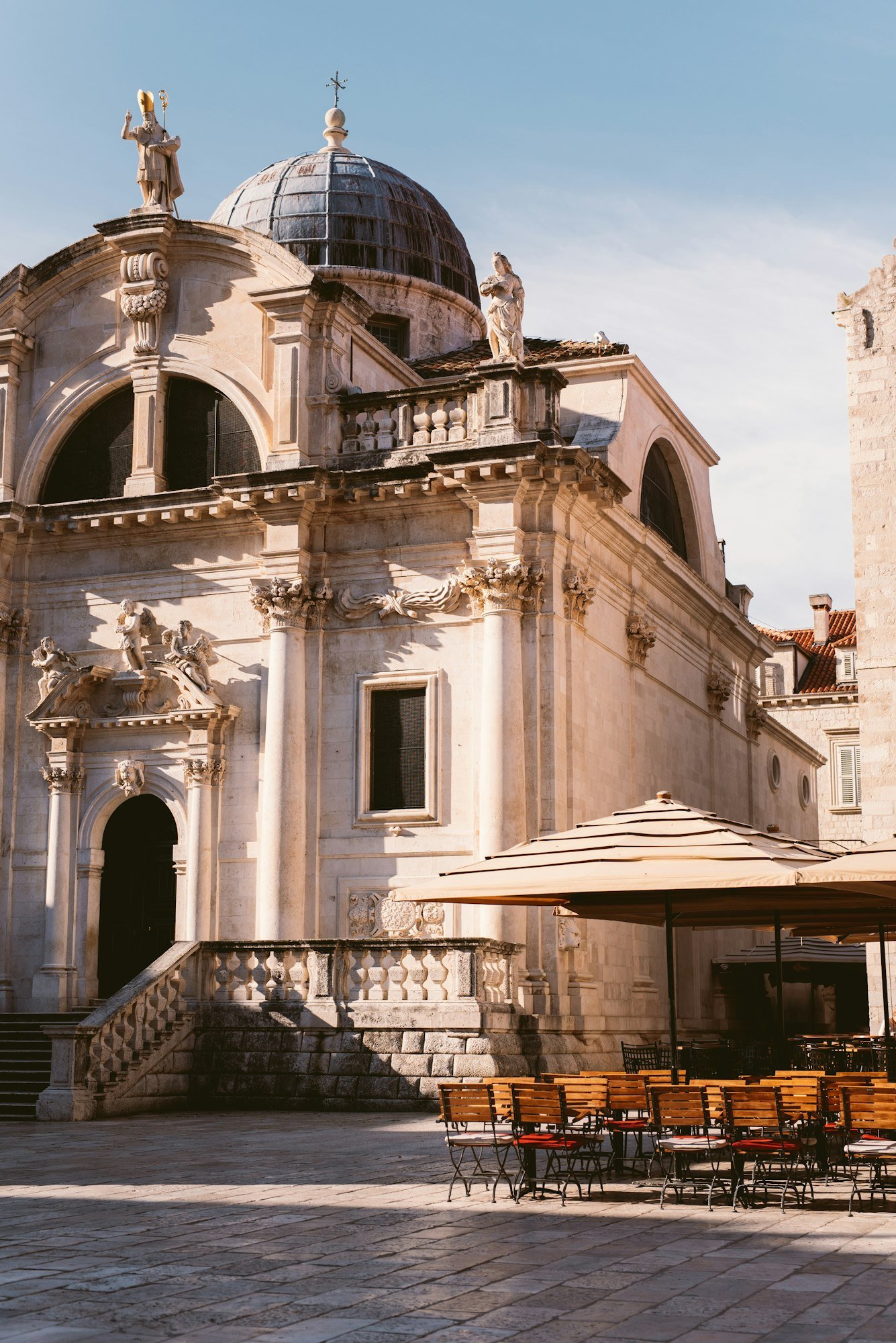 Cathedral in walled city of Dubrovnik, Croatia