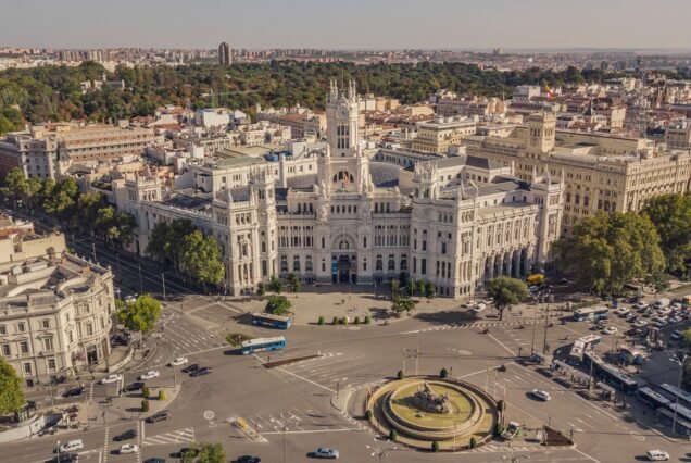 City hall of Madrid and Plaza de Cibeles