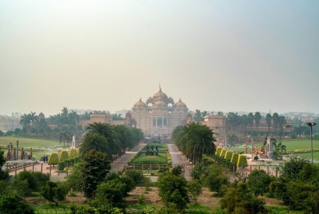 Facade of a temple Akshardham in Delhi, India