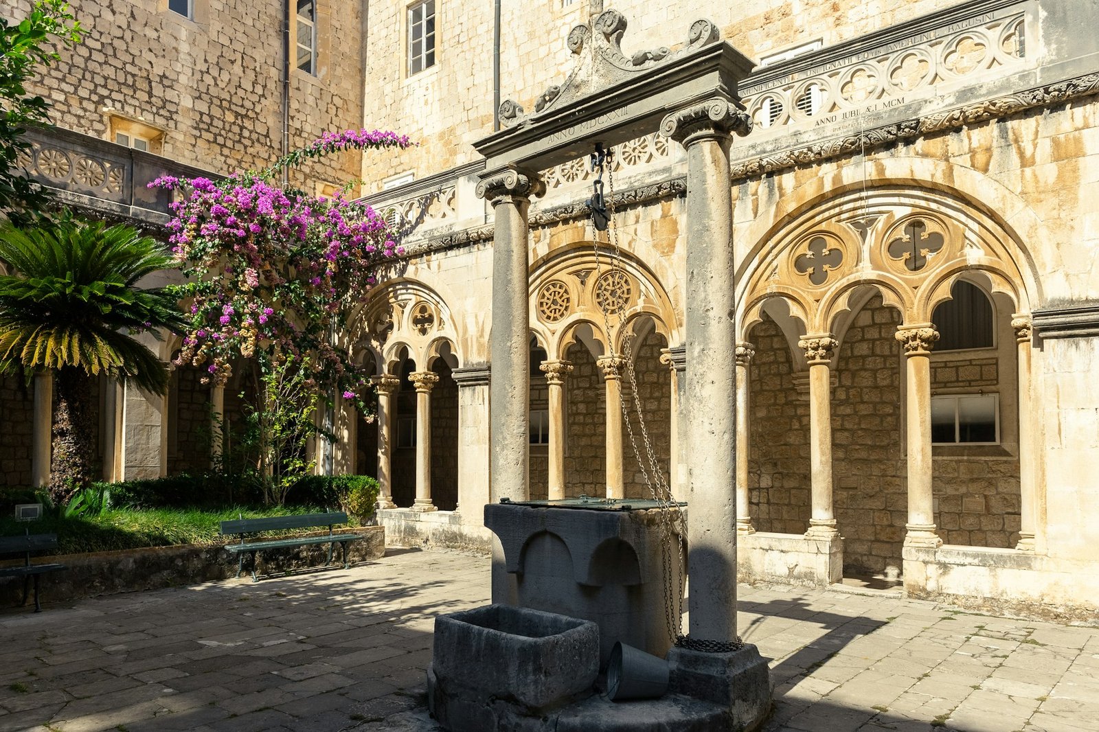 Gothic Courtyard in Dubrovnik Monastery Museum