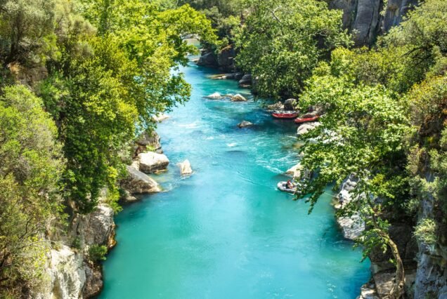 Koprucay river gorge in Koprulu national Park in Turkey in Antalya, Manavgat