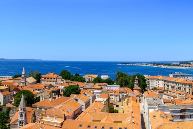 Old town of Zadar panoramic view, Dalmatia, Croatia.