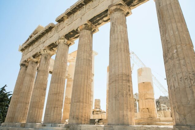 Parthenon temple,Acropolis of Athens, Greece. Acropolis of Athens on hill with Parthenon