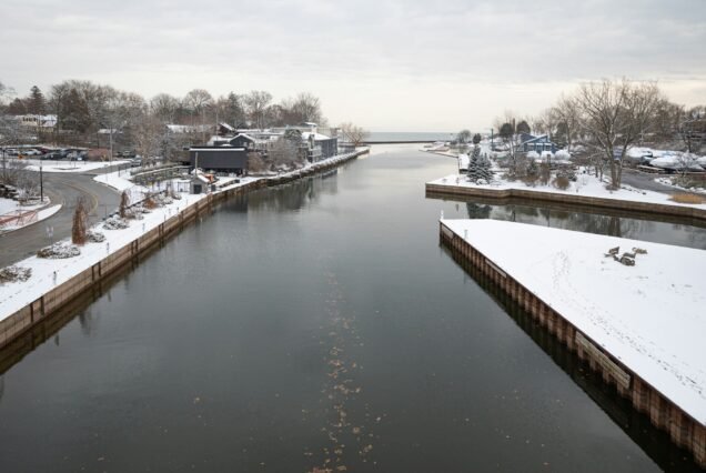 river in winter in Toronto, Canada