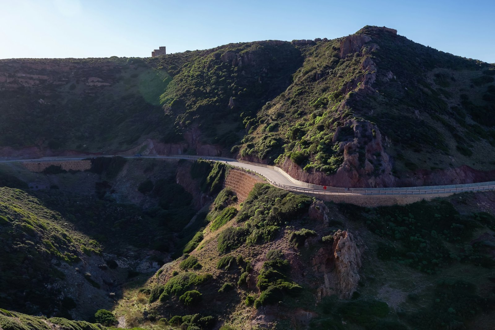 Scenic Highway on the Sea Coast. Sardinia, Italy.