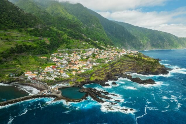 Seixal village on coast on Madeira island, Portugal