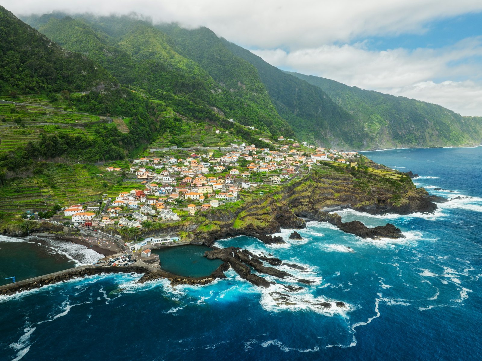 Seixal village on coast on Madeira island, Portugal