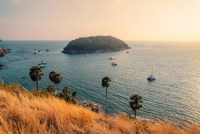 Sunset,evening seaside scenery at phuket island